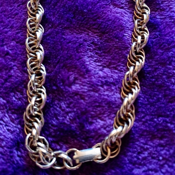 Vintage Boho Gold Chain Tassel Necklace Unmarked 70's Jewelry - Picture 4 of 6